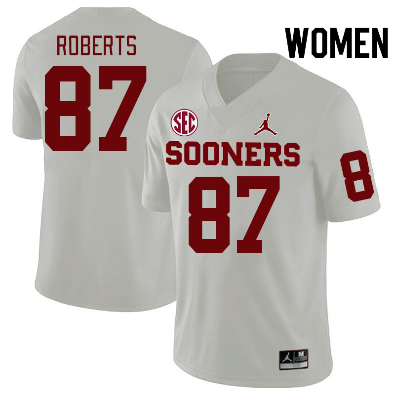 Women #87 Jake Roberts Oklahoma Sooners 2024 SEC Conference College Football Jerseys-White